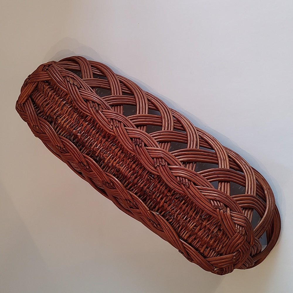 Wicker bread baguette basket French serving vtg willow - Picture 5 of 12